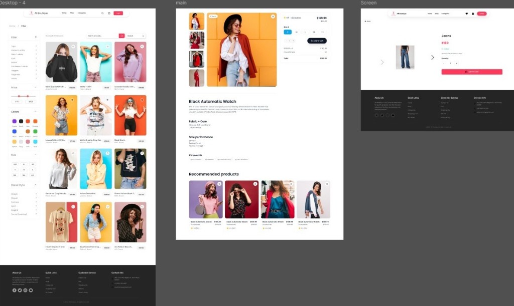 AR Boutique - Fashion E-Commerce UI