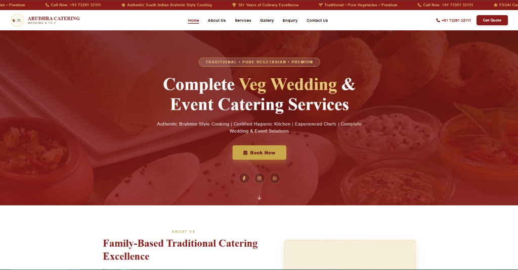 Arudhra Catering - Wedding & Event Platform