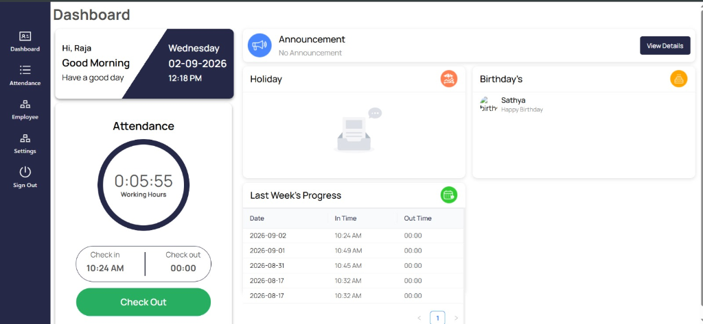 HR & Employee Attendance Dashboard